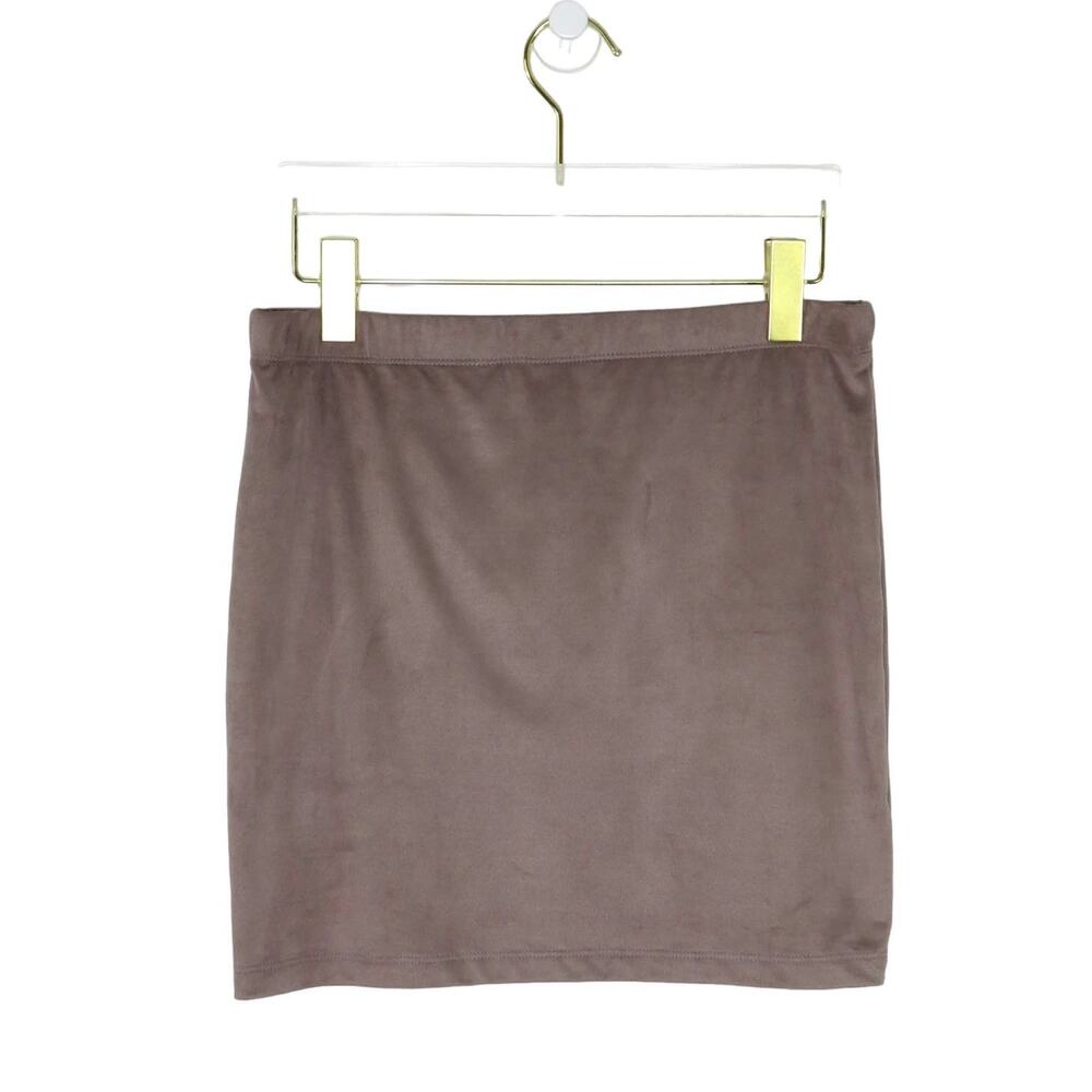 ASOS Taupe Suede Mini Skirt Size 6 Small Sexy Going Out